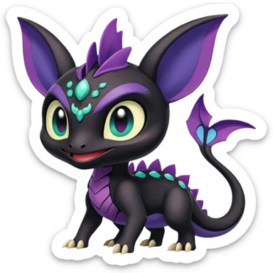 Meloetta-Noibat-Spyro-Toothless-Stitch-Pokémon-Fakémon-creature-hybrid sticker