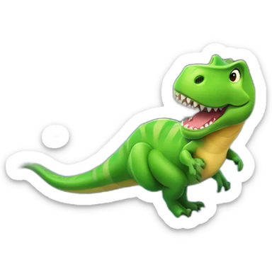 un t-rex sur une bouée dans une piscine sticker