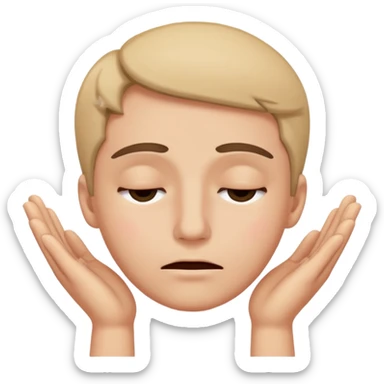 raising both eyebrows in incomprehension  closing eyes and a slight smile sticker