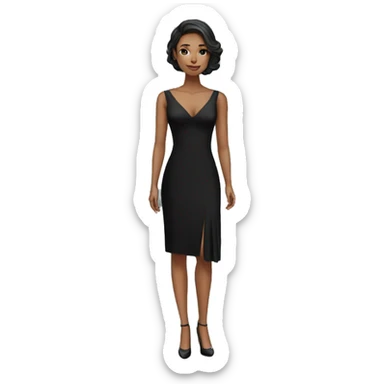 elegant girl in black dress sticker