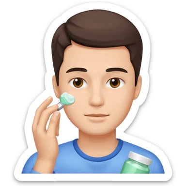 skincare routine man sticker