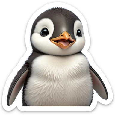 Cinematic Cute Yawning Baby Penguin Portrait Emoji, Head tilted slightly with a dramatic, wide-open yawn, showcasing soft, cuddly feathers and sleepy, half-closed eyes brimming with drowsy contentment, Simplified yet irresistibly adorable features, highly detailed, glowing with a soft, cozy polar glow, high shine, relaxed yet expressive, stylized with a dash of whimsical charm, soft glowing outline, capturing the essence of a drowsy yet affectionate arctic cherub that appears ready to stretch out for a nap! sticker