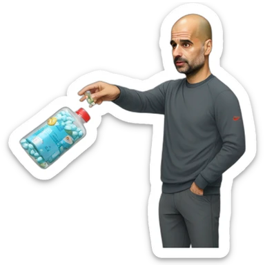 pep-guardiola-handing-out-pills sticker