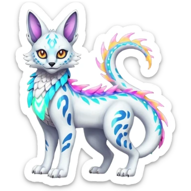 Neon Vibrant Pulsating Trail-glowing Chromatic Trico-Serval-Absol-Silvally-Dragon-Snake-fusion-hybrid sticker