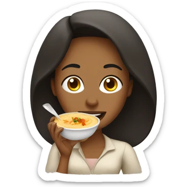 woman enjoying hummus sticker