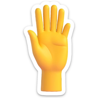 hand making the 'OK' gesture, classic yellow skin tone, 3D emoji style sticker