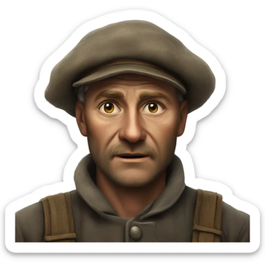 peasant men during the 1917 revolution in Russia photorealistic serious sticker