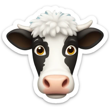 Fluffy cow sticker