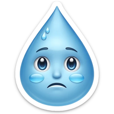 gota de agua con cara triste sticker