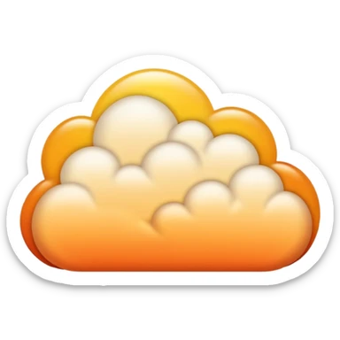 A golden sunset cloud with warm gradient tones. sticker