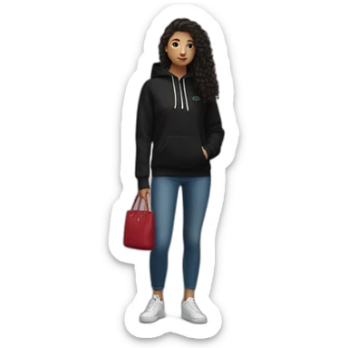 Lacoste bag latina girl with black lacoste hoodie sticker