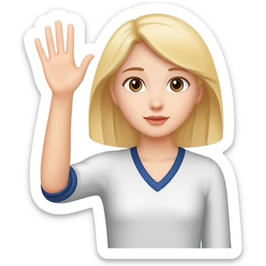 Girl waving to boy who’s really far away sticker