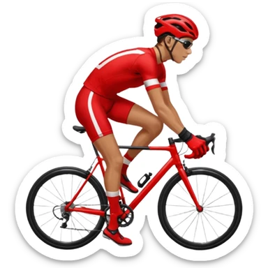 Racer + red jersey + bike gloves, City Cyclists. sticker