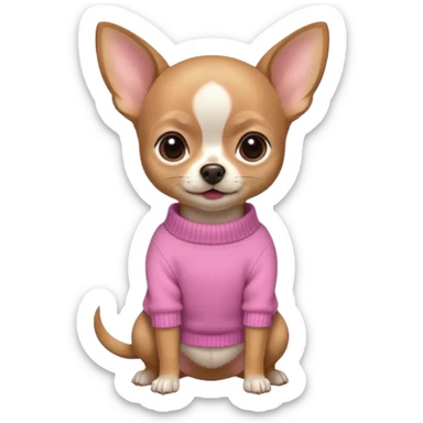 chihuahua with a pink sweater sticker