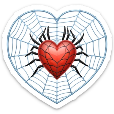 La tela de araña en vuelta en un corazón  sticker