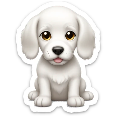A white bestie puppy with slightly longer hair  sticker