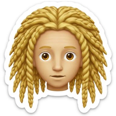 cabelo estilo rastafari loiro sticker