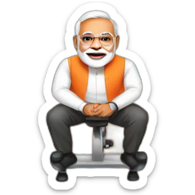 narendra modi in gym sticker