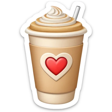 latte in a paper take out cup sticker