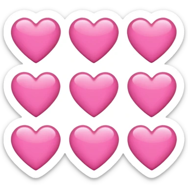 hearts pink sticker