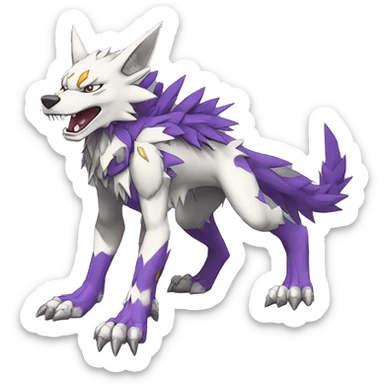  Cool Edgy Digimon-Fakemon-Garurumon-Loogamon-Dorulumon-Wolf full body sticker