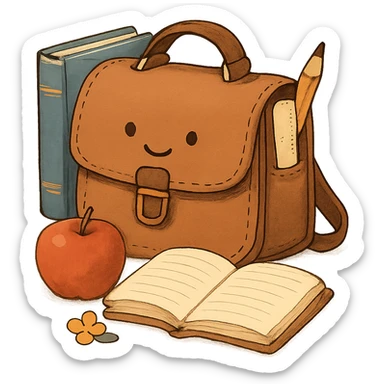 bitte etwas, was die schule repräsentiert und es soll cute sein ohne hintergrund sticker