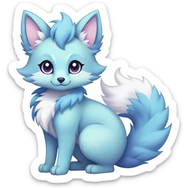 Kawaii dark fantasy ethereal anthro fursona Fakemon with tufted tail  sticker