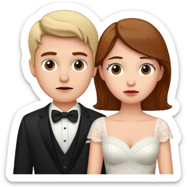 confused newlywed couple sticker