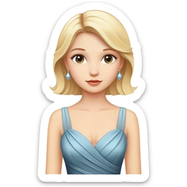 blonde girl in elegant dress sticker