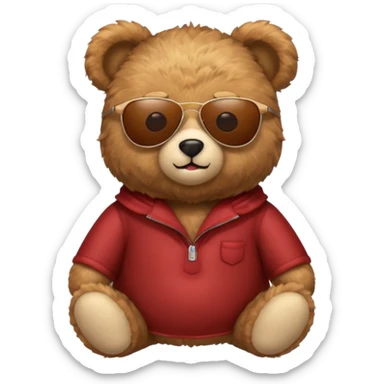 Teddy bear with sunglasses on sticker