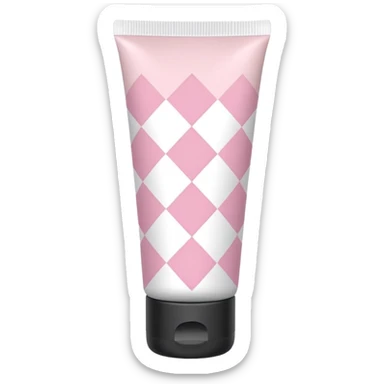 Light pink and white argyle printed lotion tube with pink cap sticker