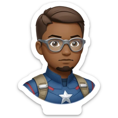 sam wilson with short hair, side-whiskers, and wear safety glasses from  from captain america: civil war sticker