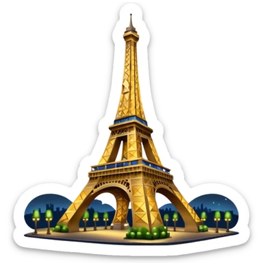 Eiffel Tower at Night bright sticker