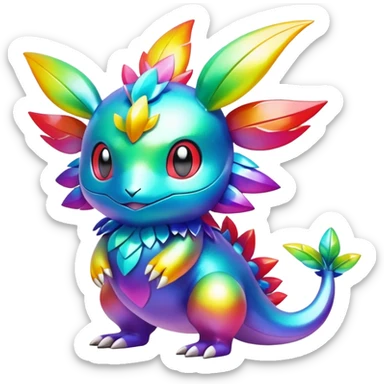 Shiny Exotic Tropical Pokémon-Fakémon-hybrid-creature (full body) sticker