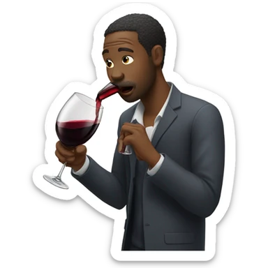 Black man chugging wine sticker