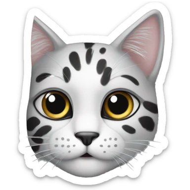 tree cats one white second black third gray with black spots setting  sticker