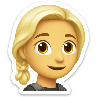 Chico pelinegro y chica peli rubia besándose  sticker