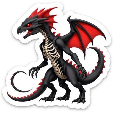 Edgy Cool Badass Evil Skeletal Salandit-Duskull-Zekrom-Nargacuga-fusion (full body) sticker