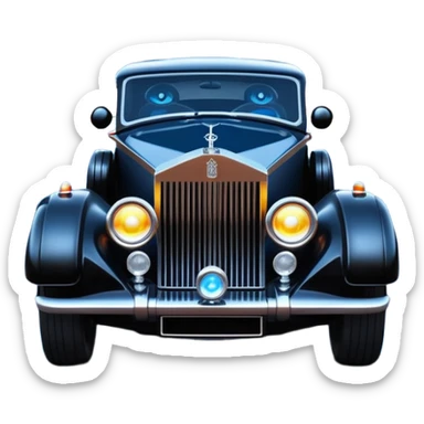  Shining Darth Vader themed 1934 Rolls Royce scary Halloween monster rc car racing dark country road blue futuristic headlights  sticker