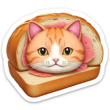 a cat in a bread loaf form but it's actually salmon sticker