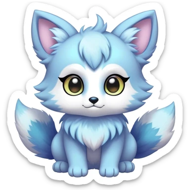 Kawaii bright ethereal anthro fursona Fakemon sticker