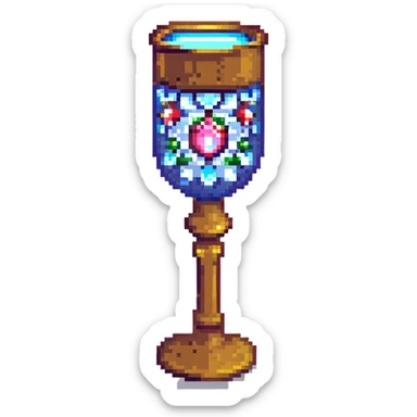 holy grail, ancient jeweled goblet, shining sticker