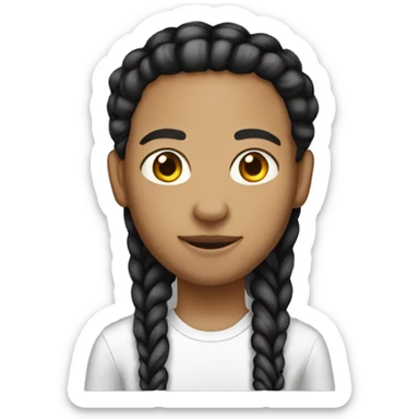  light skin tall skinny  with braids sticker