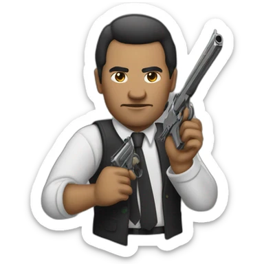 Mafieux avec une arme à feu dans les mains sticker