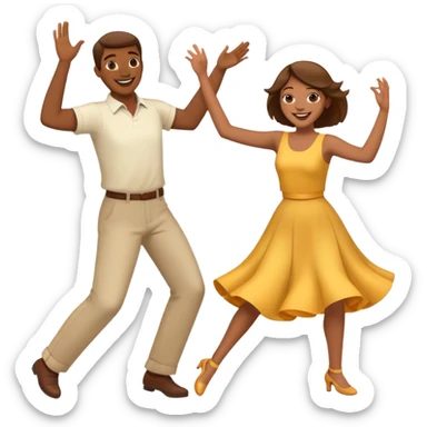 two people dancing together, cheerful and lively sticker