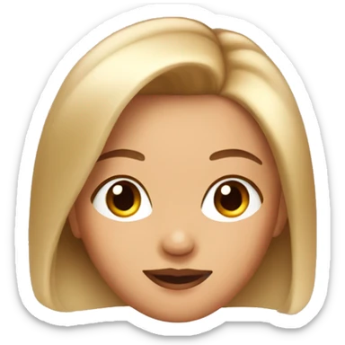 Cute woman with silk pressed hair sticker