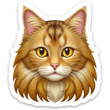 Realizza un gatto di razza maine coon con denti affilatissimi e cattivissimo sticker