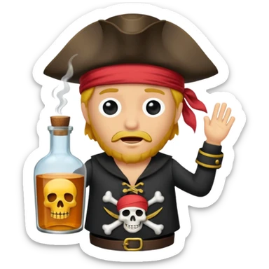 Erstelle mir einen Pirat in einer Flasche ein Lied singt sticker