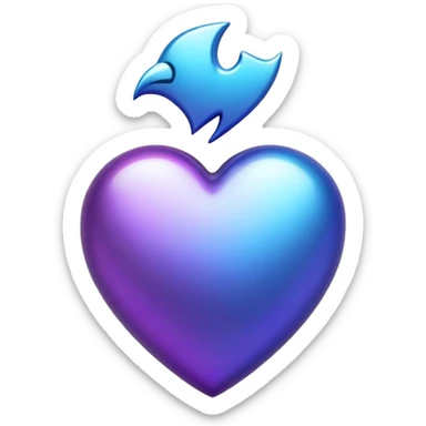 Corazon Morado y azul  sticker