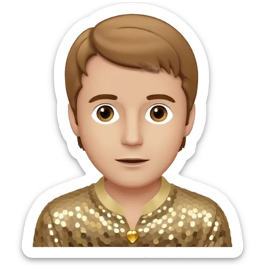 Jeremy Slate, Actor (1926-2006) with light brown hair, beige sequin outfit sticker